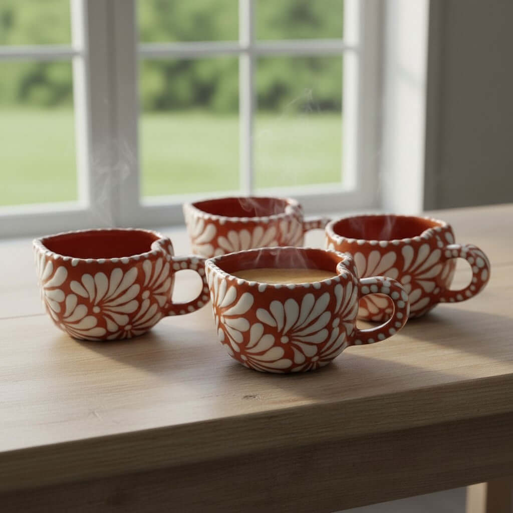 Handmade Talavera Heart Ceramic Coffee Mug – Floral