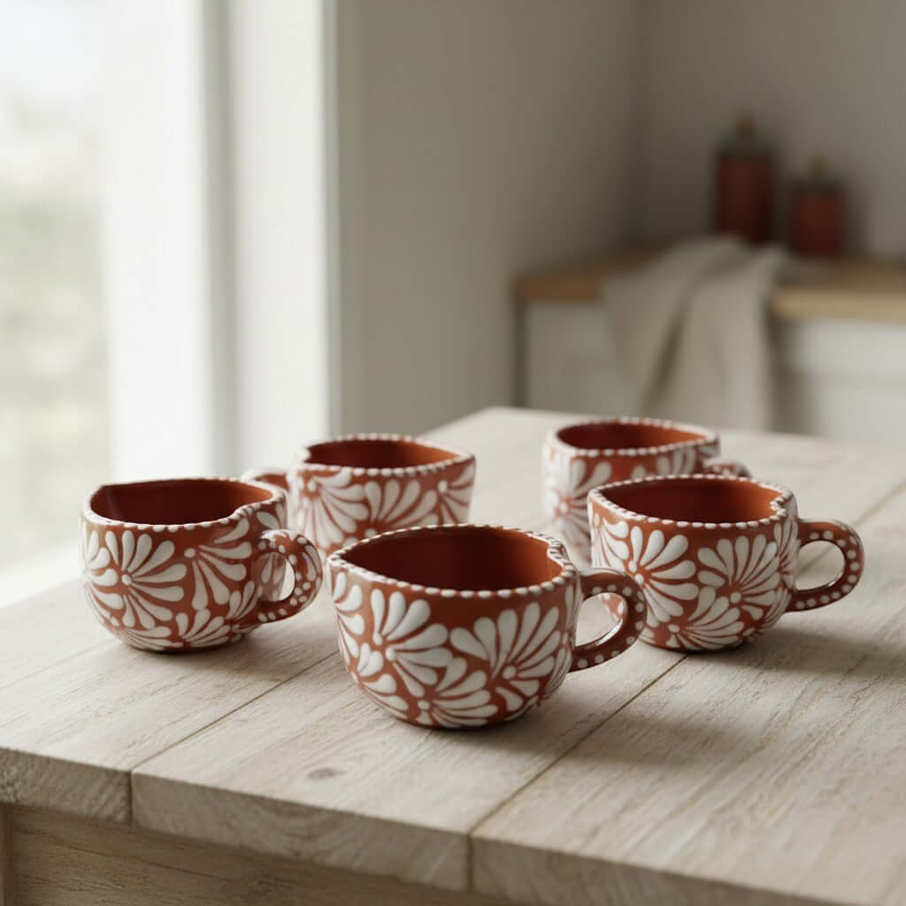Handmade Talavera Heart Ceramic Coffee Mug – Floral