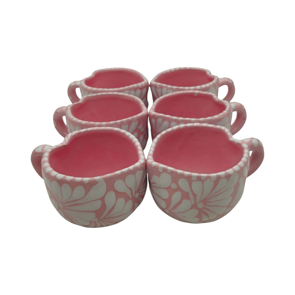 Hand-painted Pink Talavera Heart Ceramic Mug