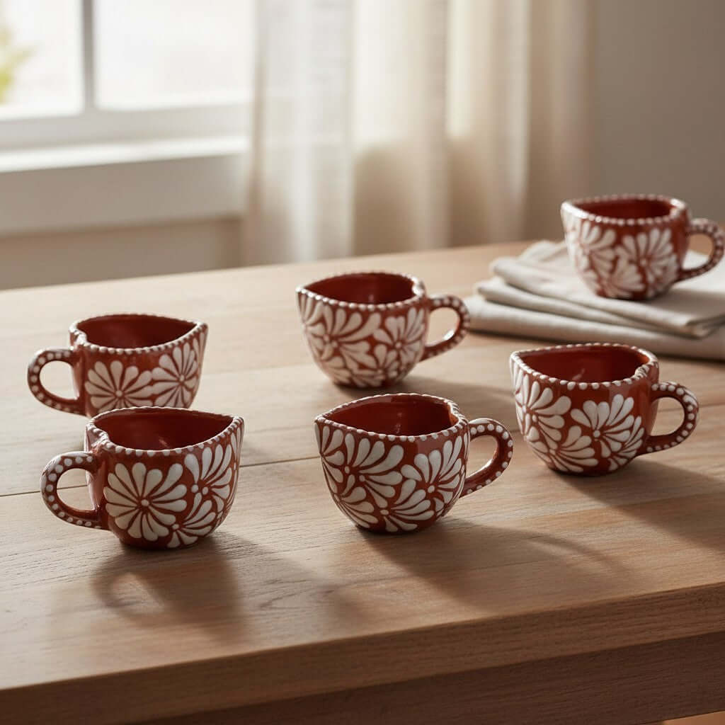 Handmade Talavera Heart Ceramic Coffee Mug – Floral