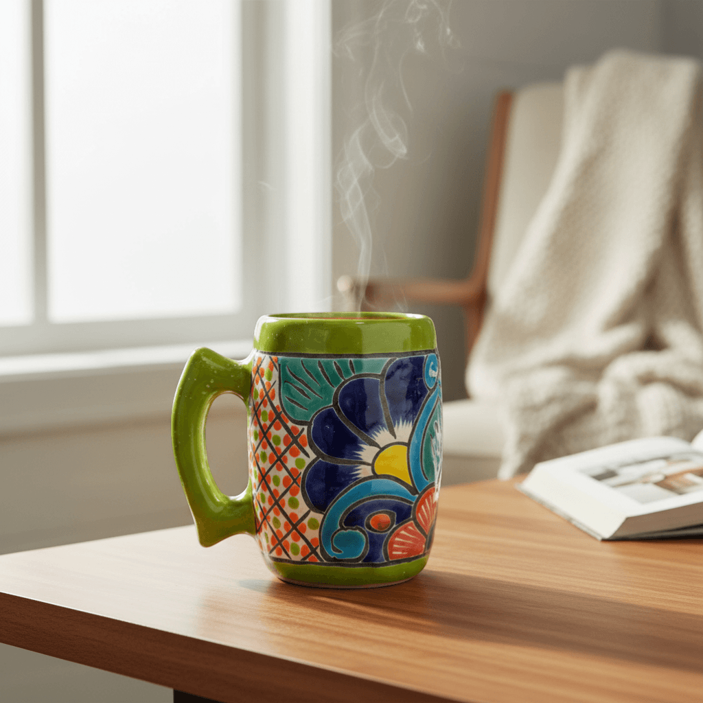 Handmade Talavera Ceramic Coffee Mug – Colorful