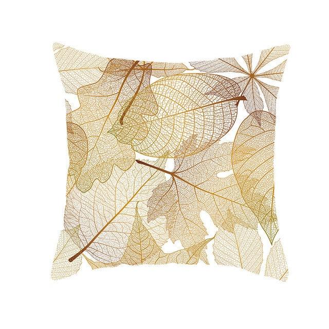 Tropical Leaf Throw Pillow Cover – Green & Yellow