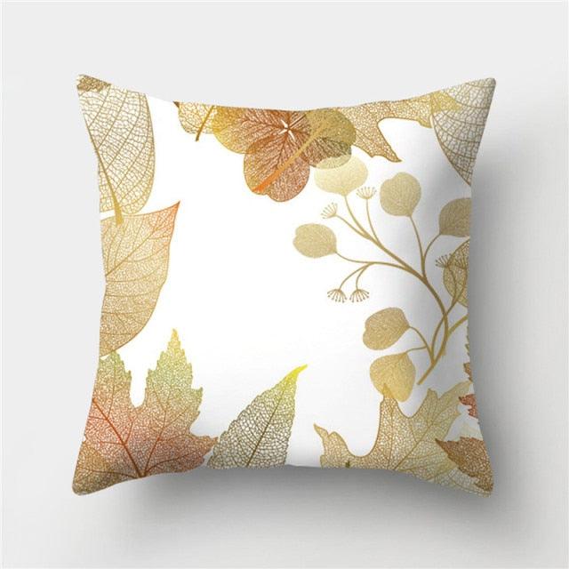 Tropical Leaf Throw Pillow Cover – Green & Yellow