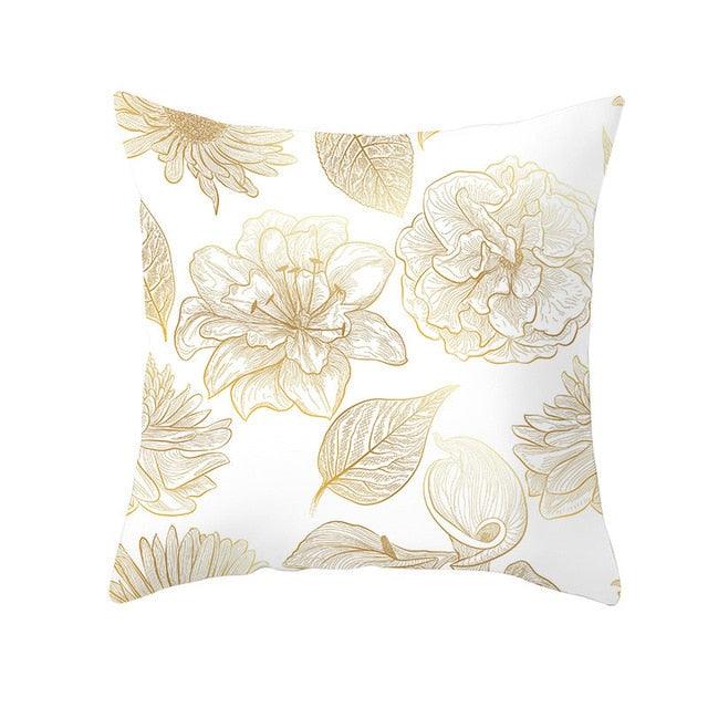 Tropical Leaf Throw Pillow Cover – Green & Yellow