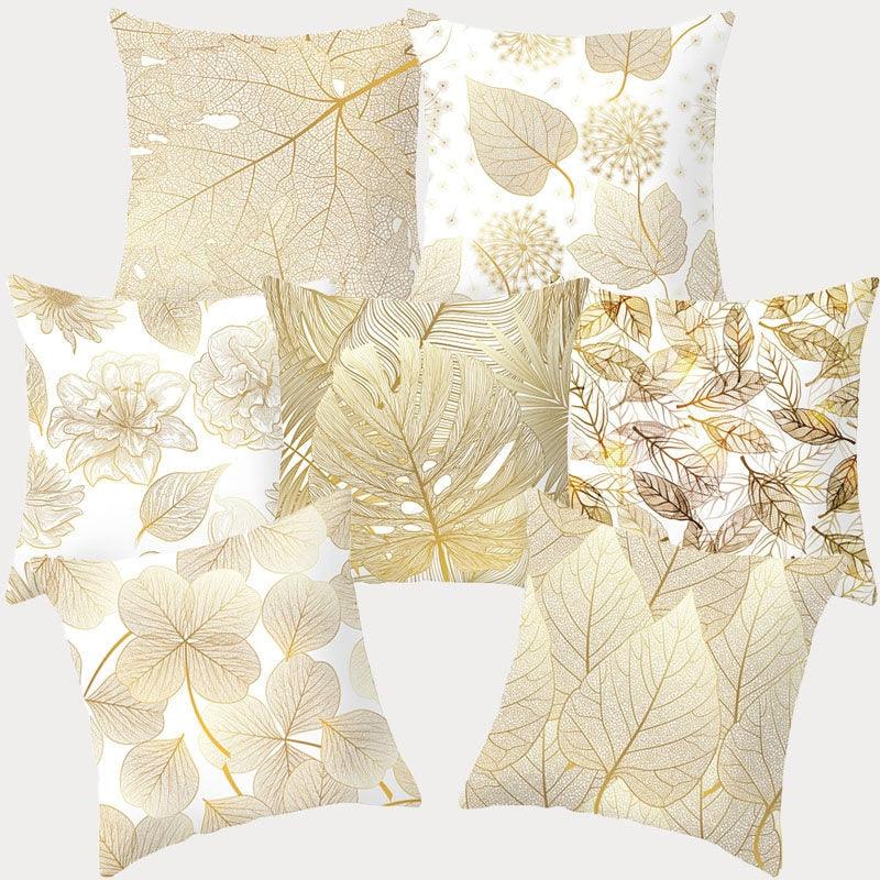 Tropical Leaf Throw Pillow Cover – Green & Yellow