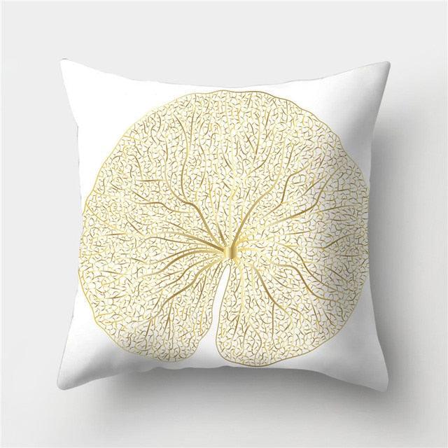 Tropical Leaf Throw Pillow Cover – Green & Yellow