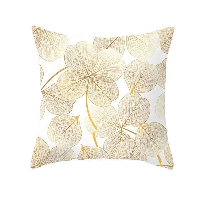 Tropical Leaf Throw Pillow Cover – Green & Yellow